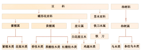 紅木國(guó)標(biāo)五屬八類33樹種示例圖,國(guó)家標(biāo)準(zhǔn)5屬8類33種